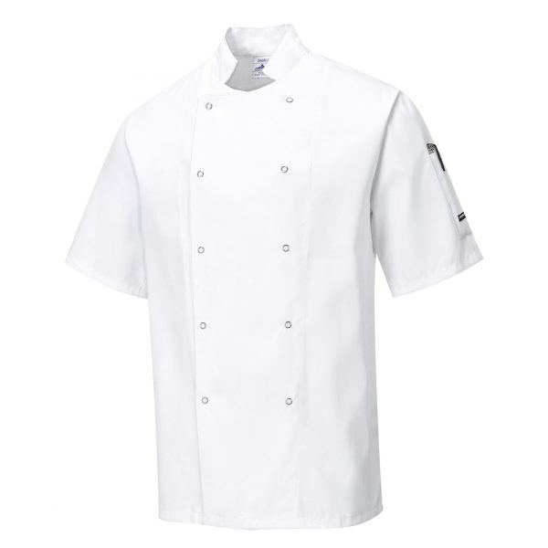 C733 – Cumbria Chefs Jacket – Short Sleeve – White