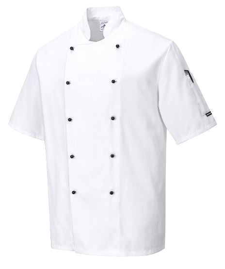 C734 – Kent Chefs Jacket – Short Sleeve – White