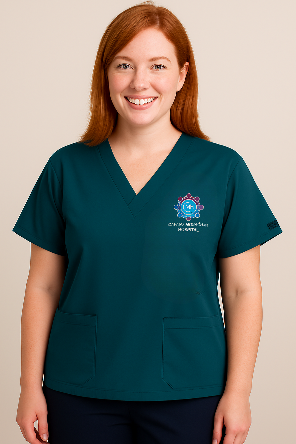 Cavan Monaghan General Hospital Top Scrub - Caribbean Blue