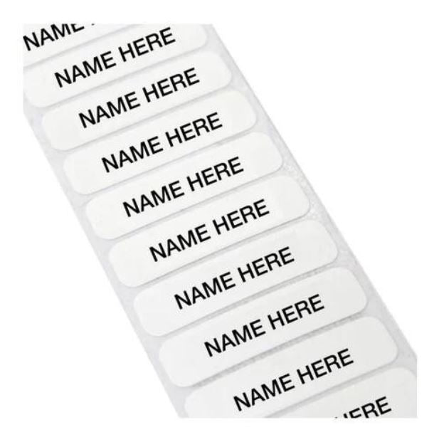 Iron on name tags X 10 (Please email name to be printed)