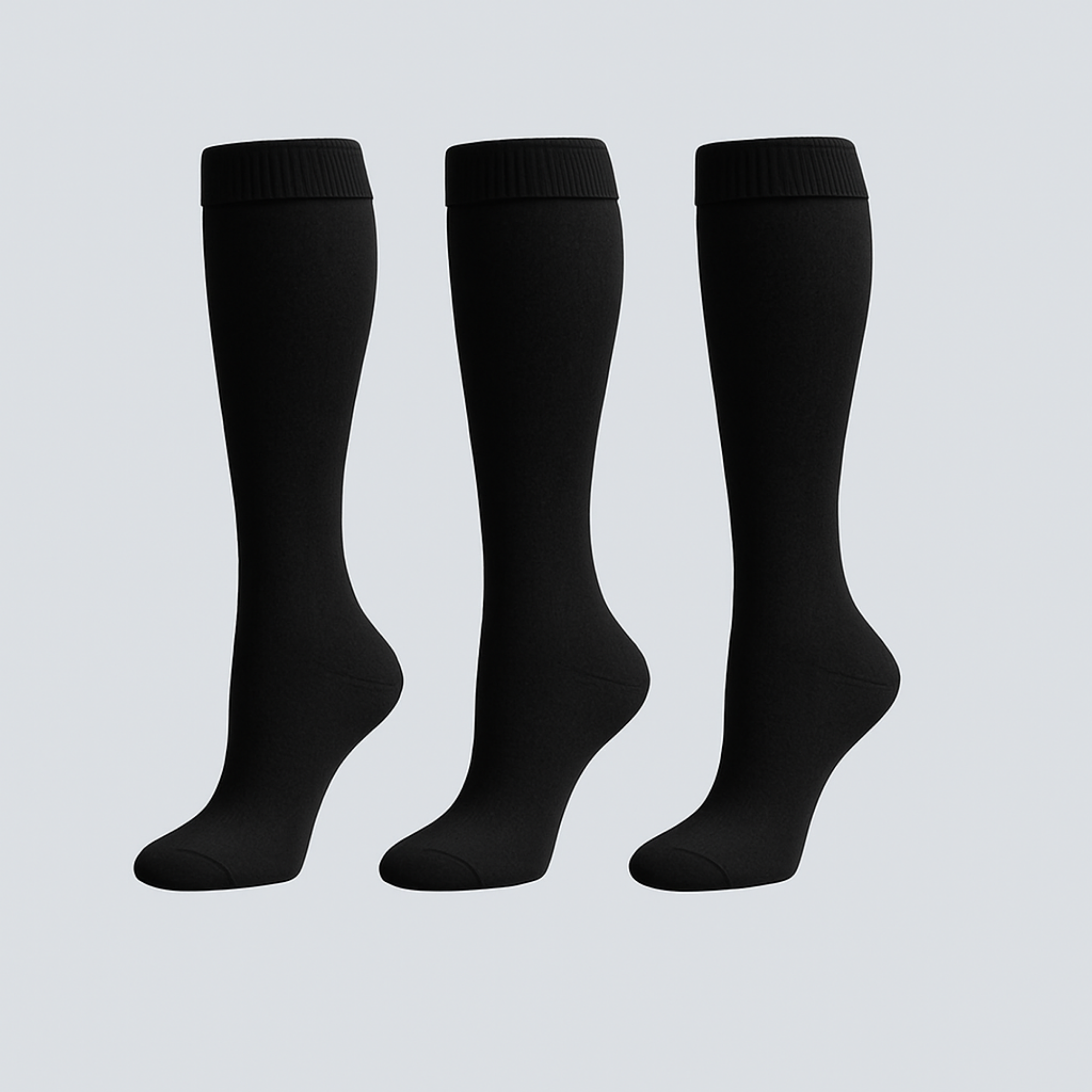 Knee High Socks - 3 pack - BLACK