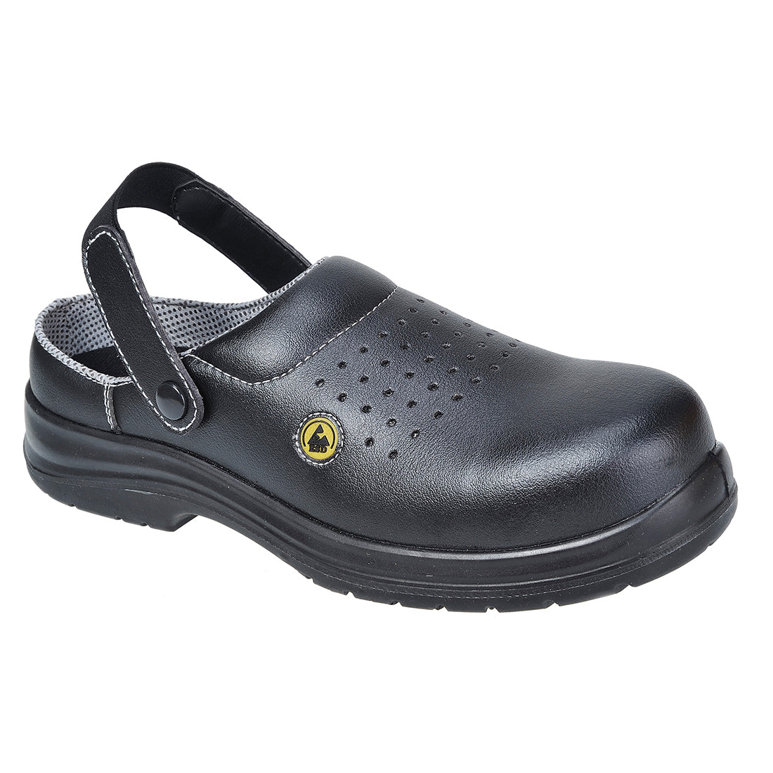 FC03 - Portwest Compositelite ESD Perforated Safety Clog SB AE - Black