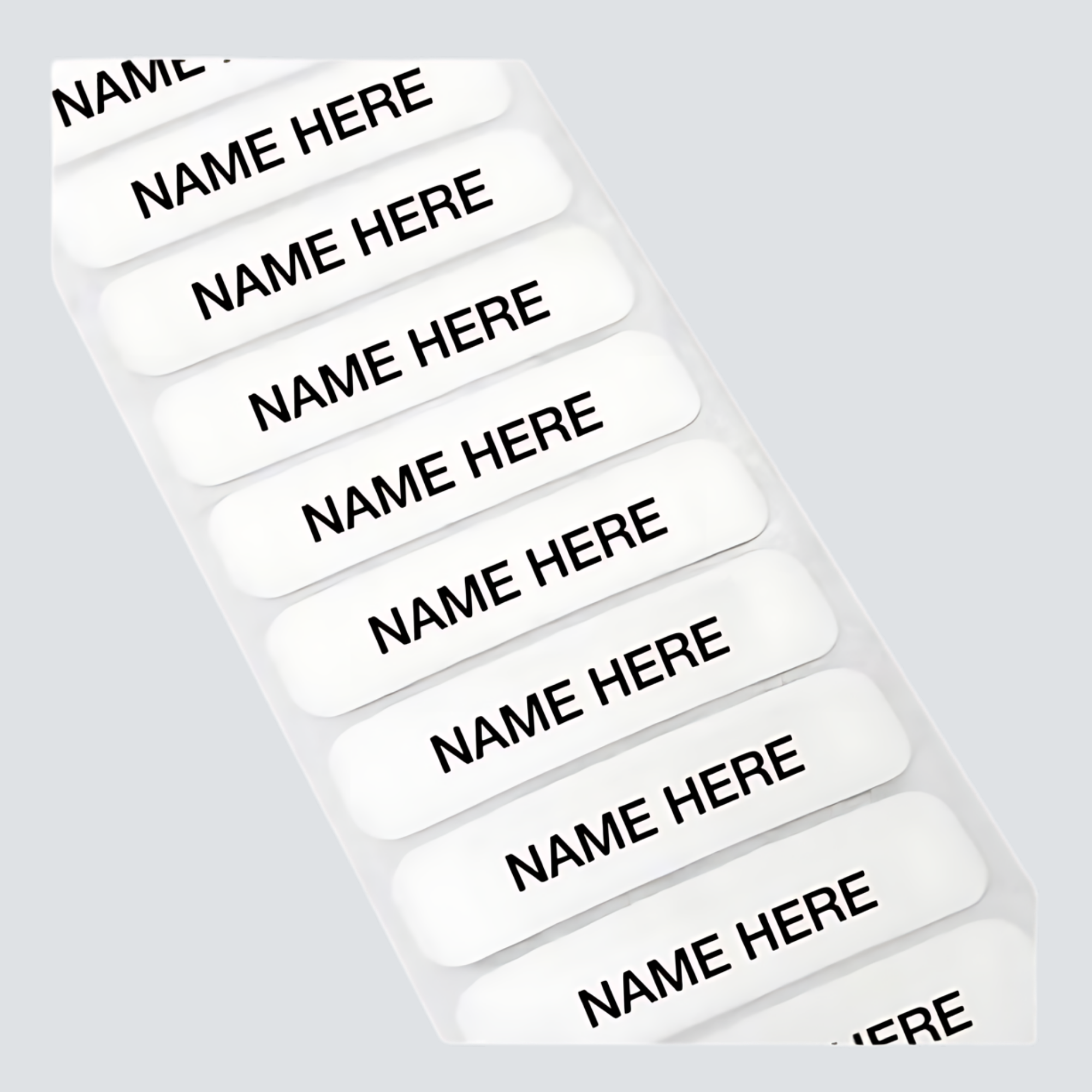 Iron on name tags X 10 (Please email name to be printed)