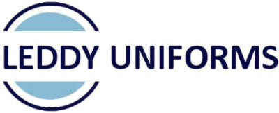 Logo of LEDDY UNIFORMS with a blue and black design.